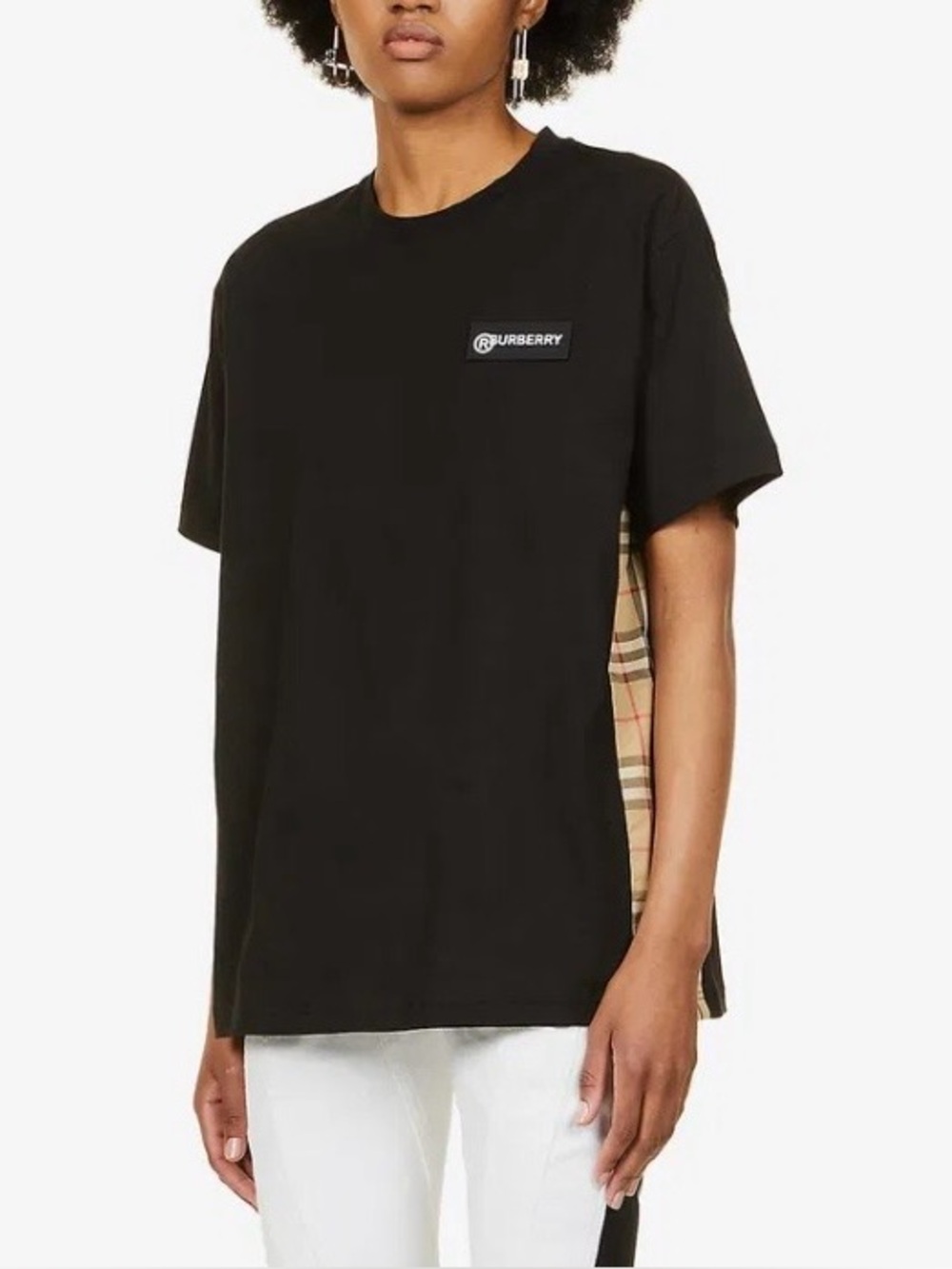 Burberry Black Carrick Oversized fit T-shirt(Xsmall)